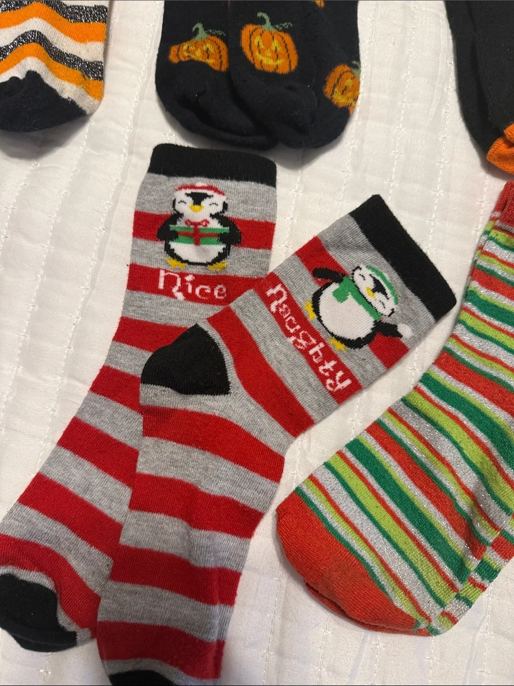 Assorted holiday socks-19 pairs